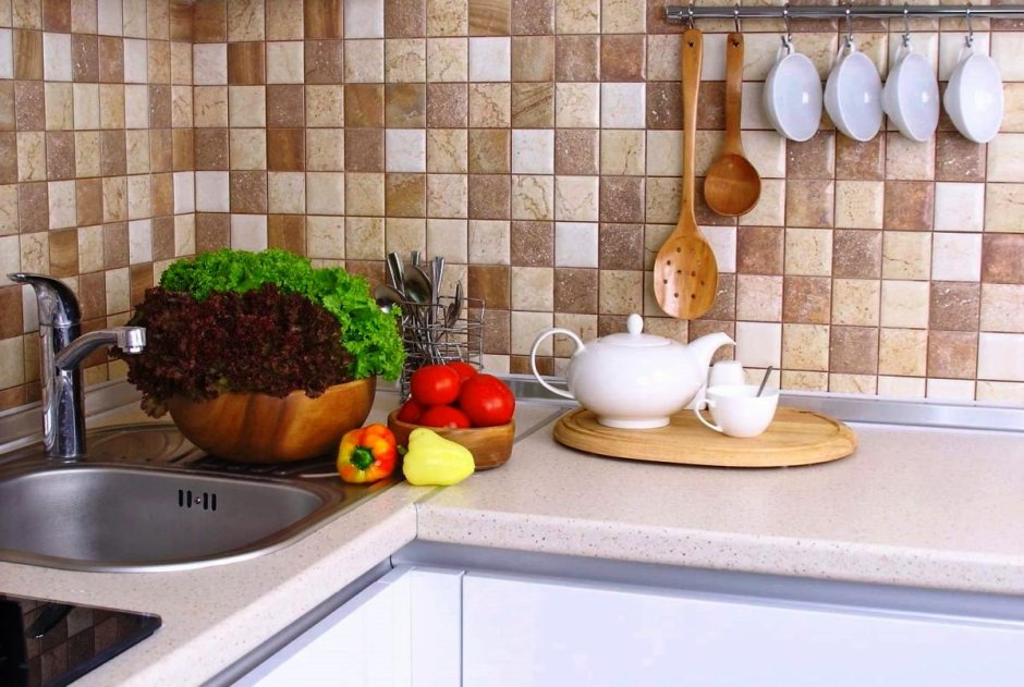 Фартук для кухни из плитки