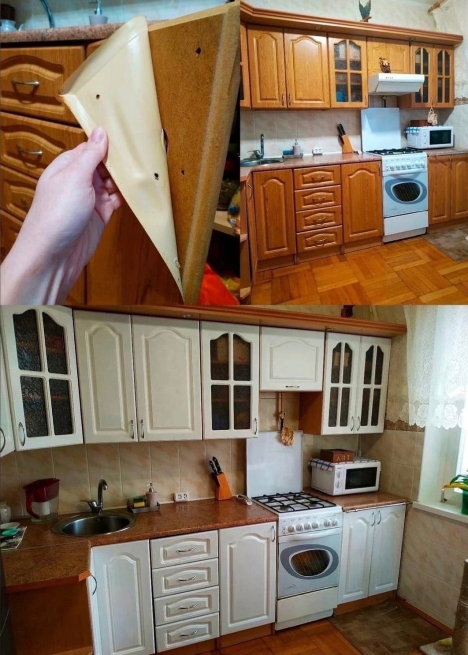 Крашеный кухонный гарнитур