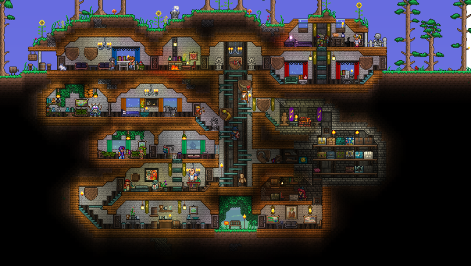 Terraria подземный дом
