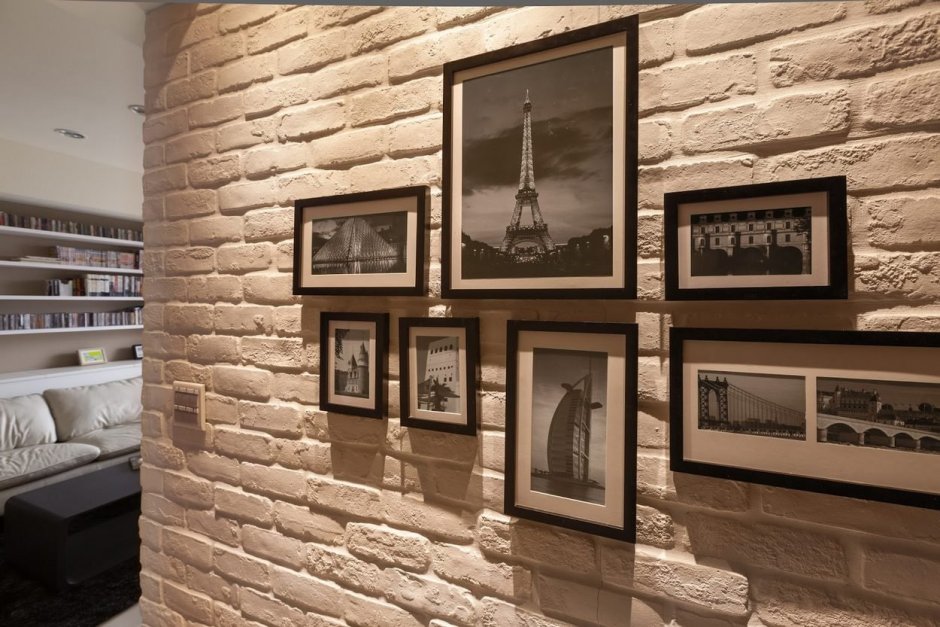 3d cамоклеющиеся панели "кирпич Оникс" (Brick Beige-White)