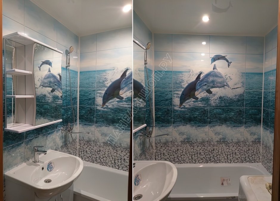 Панели ПВХ для ванной дельфины