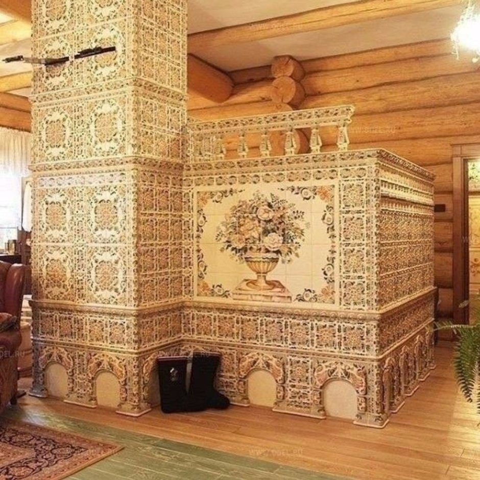 Отделка печки декоративным камнем