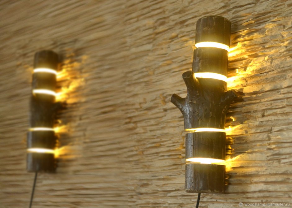 Оригинальные светильники из дерева