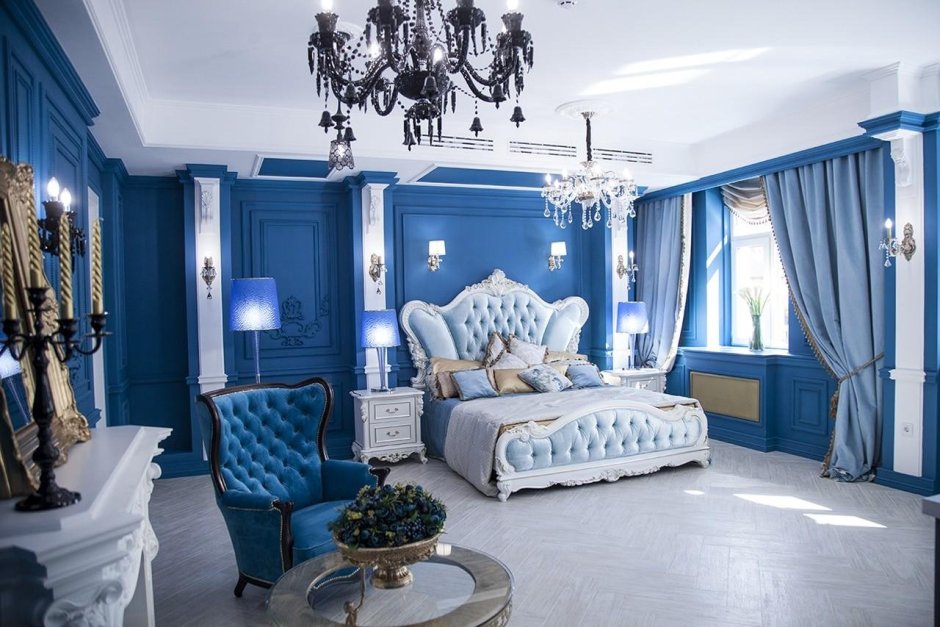 Голубая спальня в стиле Барокко