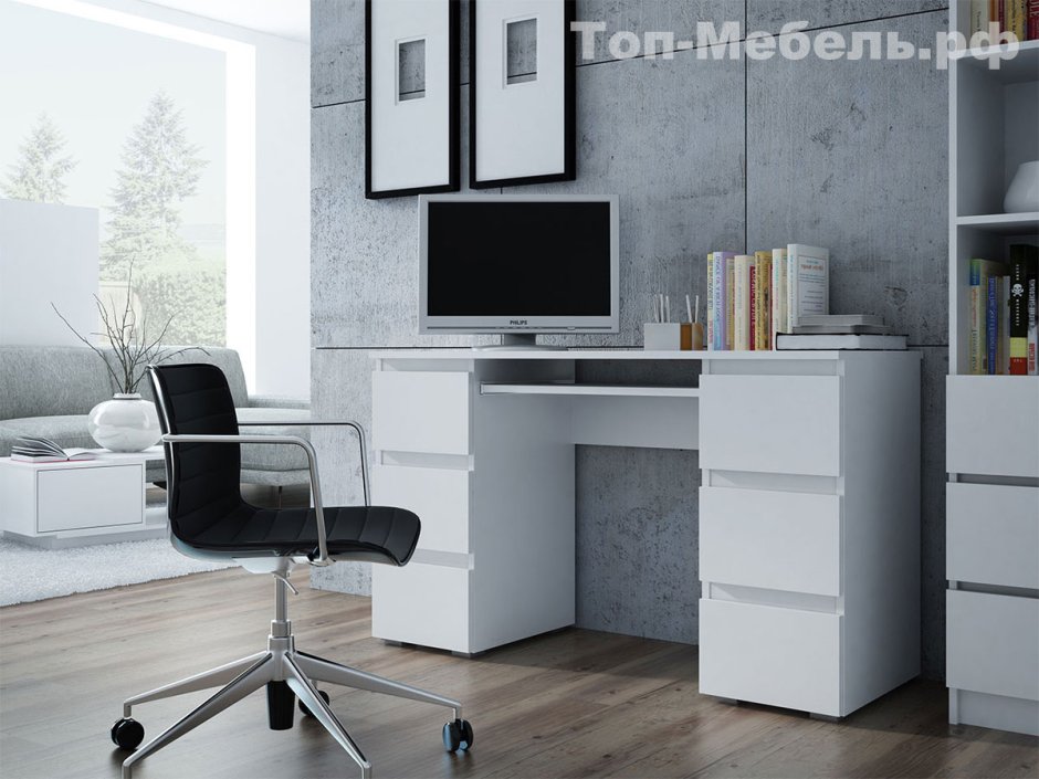 Стол компьютерный Homeoffice (белый, 1200х550х964 мм)