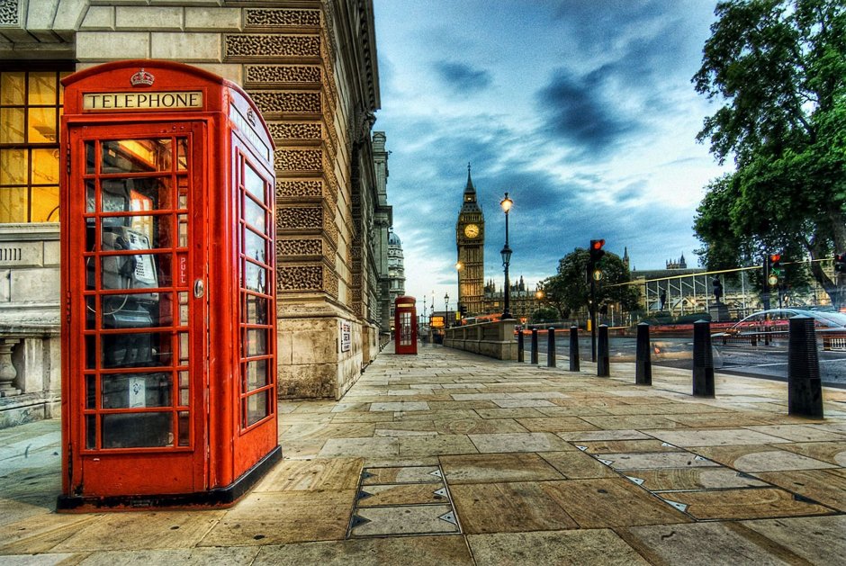 Лондон красная телефонная будка и Биг Бен