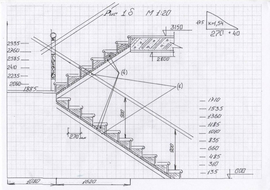 Винтовая лестница из металла чертежи с размерами