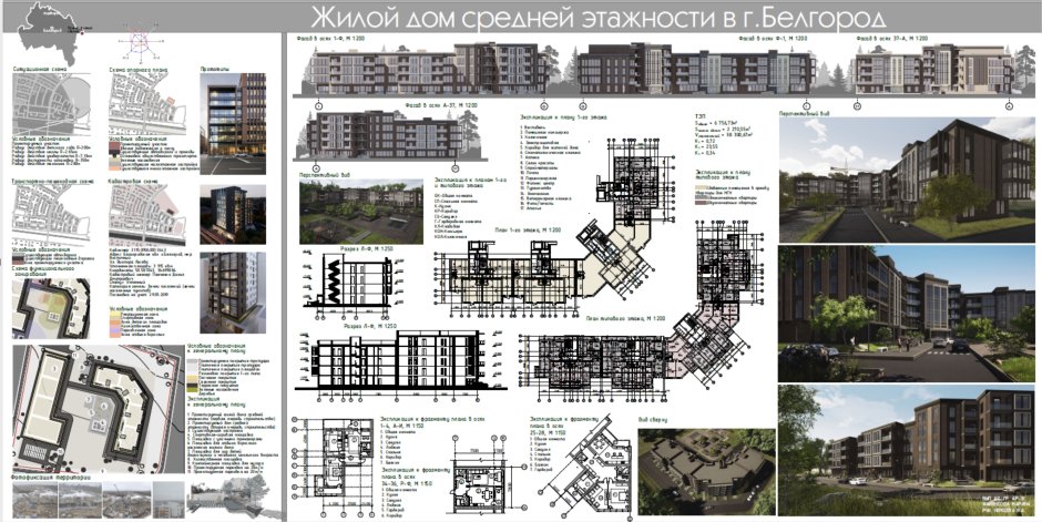 Дом средней этажности проект МАРХИ