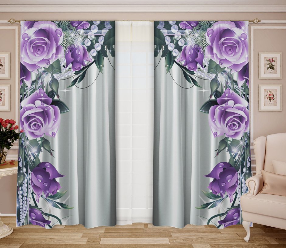 Шторы с ламбрекеном в зал салон