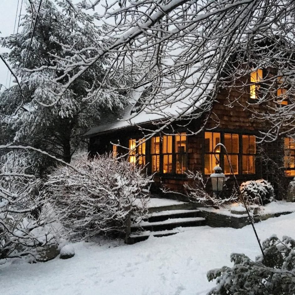 Beautiful girl in Winter Cabin
