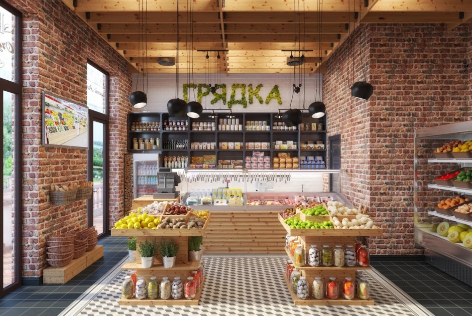 Интерьер продуктового магазина