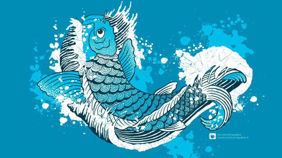 Рыба выглядывает из воды