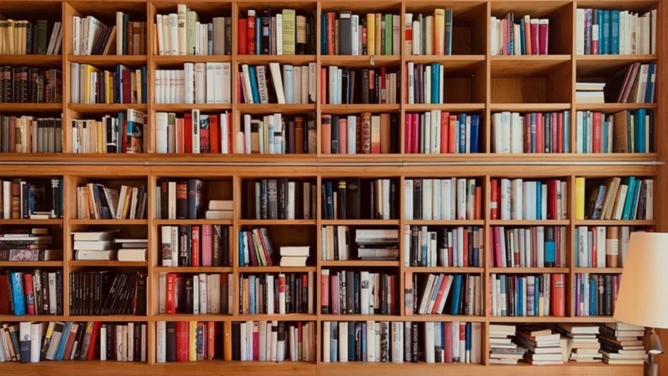 Книжные полки с книгами
