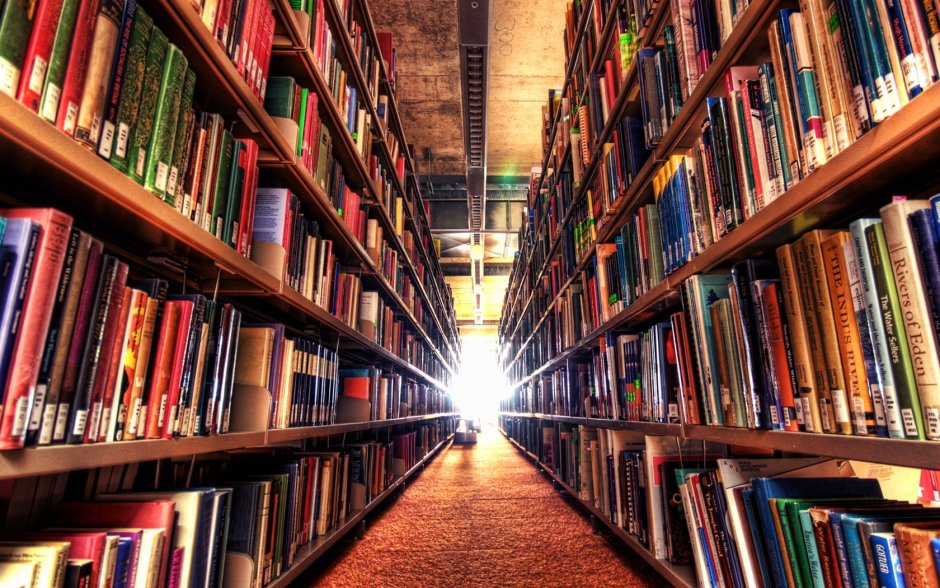 Книжная полка с книгами