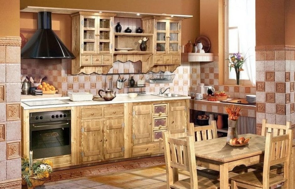 Кухонный гарнитур в дачном стиле