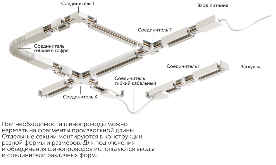 Схема подключения шинопровода для трековых