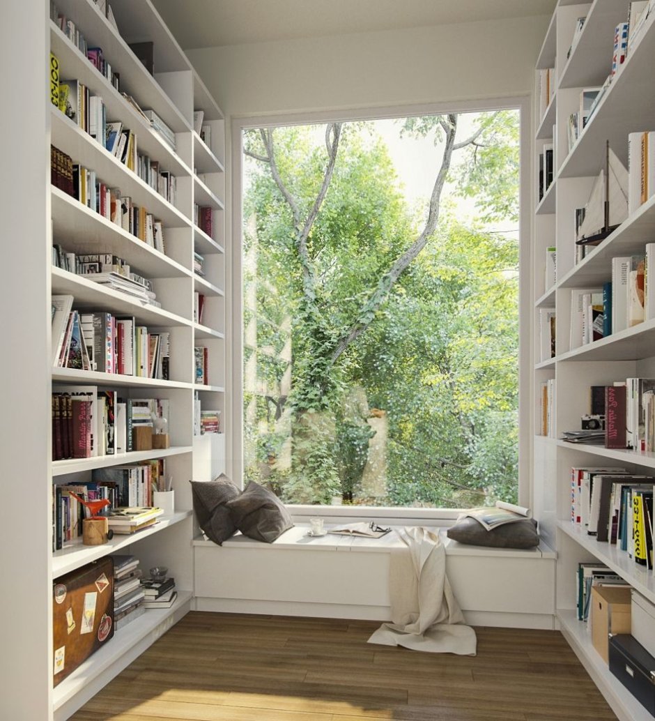 Комната с книжными полками