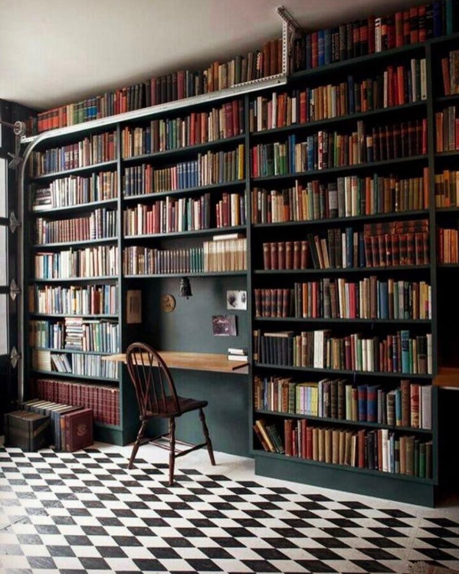 Комната с книжными полками