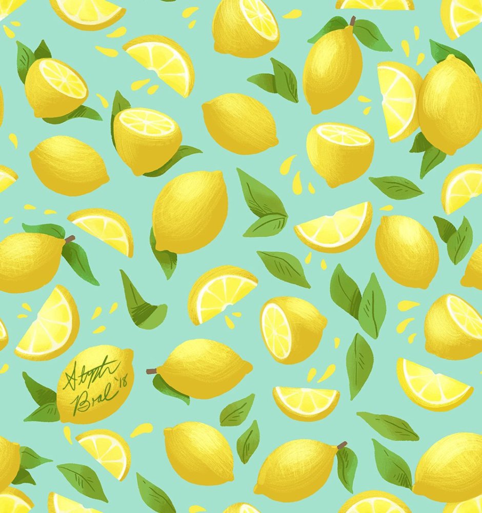 Лимон на желтом фоне