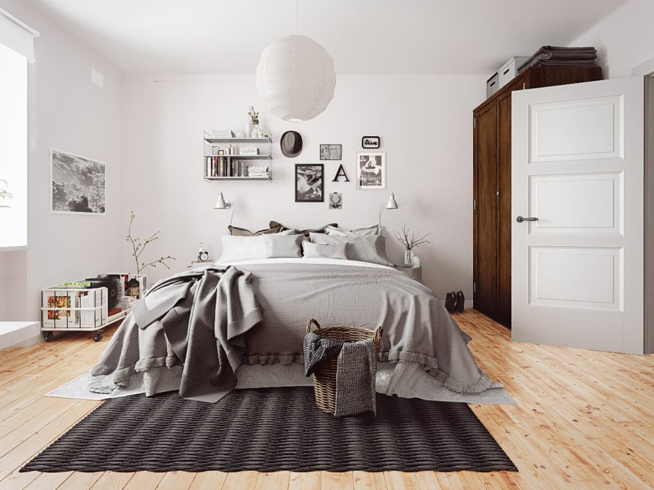 Мужская спальня в скандинавском стиле
