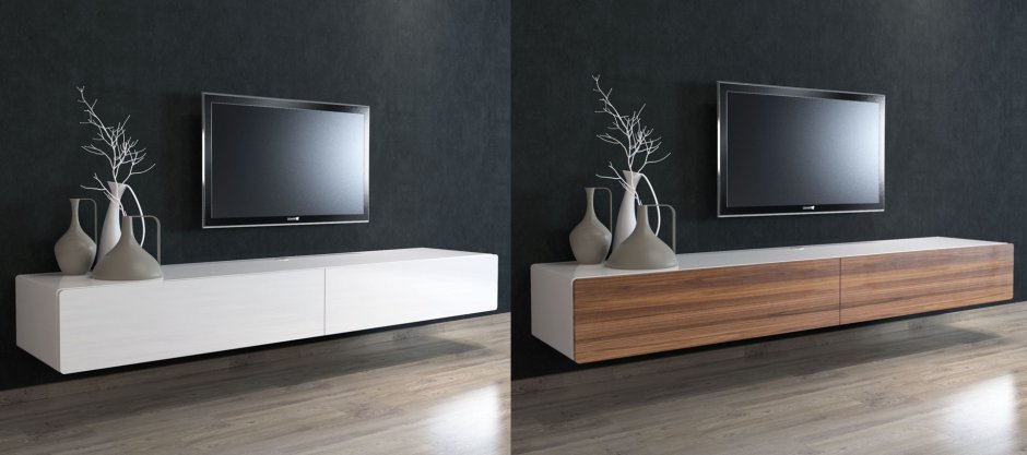 Тумба под телевизор 60*200*45см белая GD-tv004