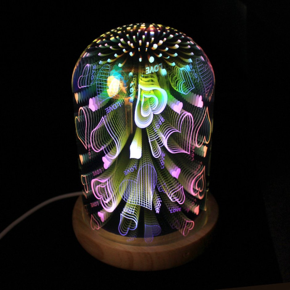 Ночник Glass (3d эффект) (Cactus)