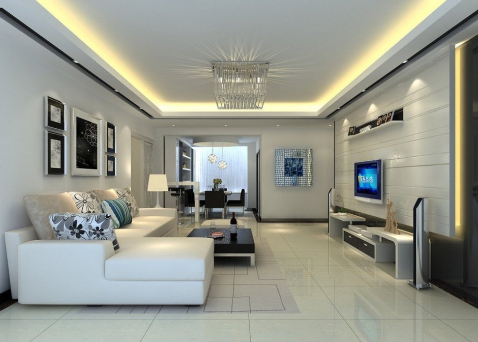 Потолок в гостиной