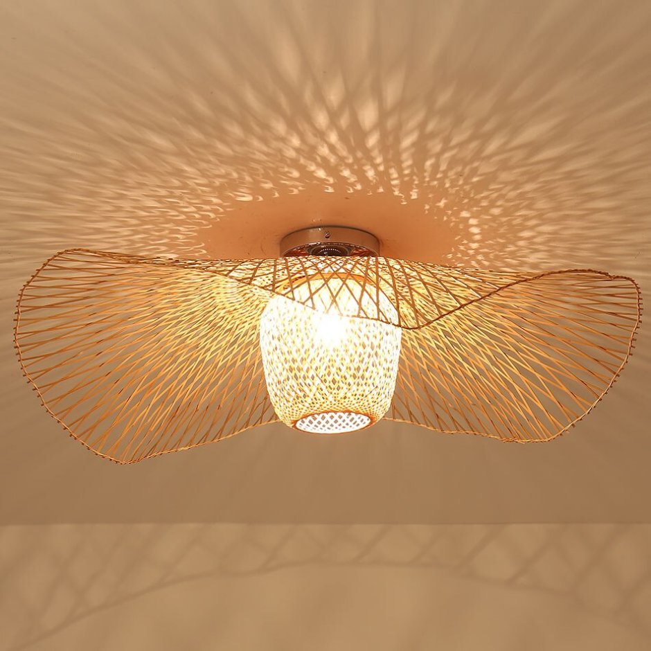 Lamp Wood Rotang Wicker Barrel n2 / лампа плетеная из ротанга "бочка" №2