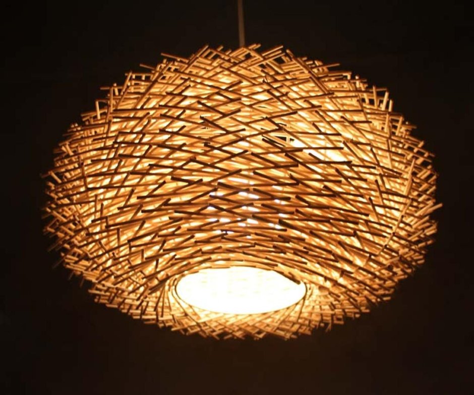 Подвесной светильник Round natural Rattan Lamp SKU:943119 Moycor