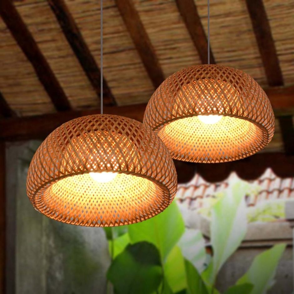 Люстра Wicker Basket Ball Pendant Lamp