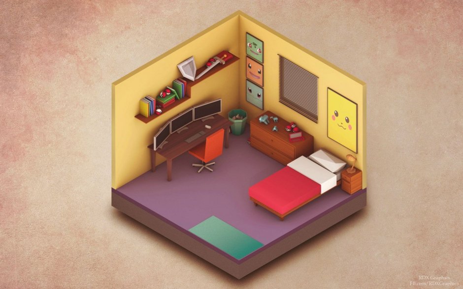 Low Poly мебель