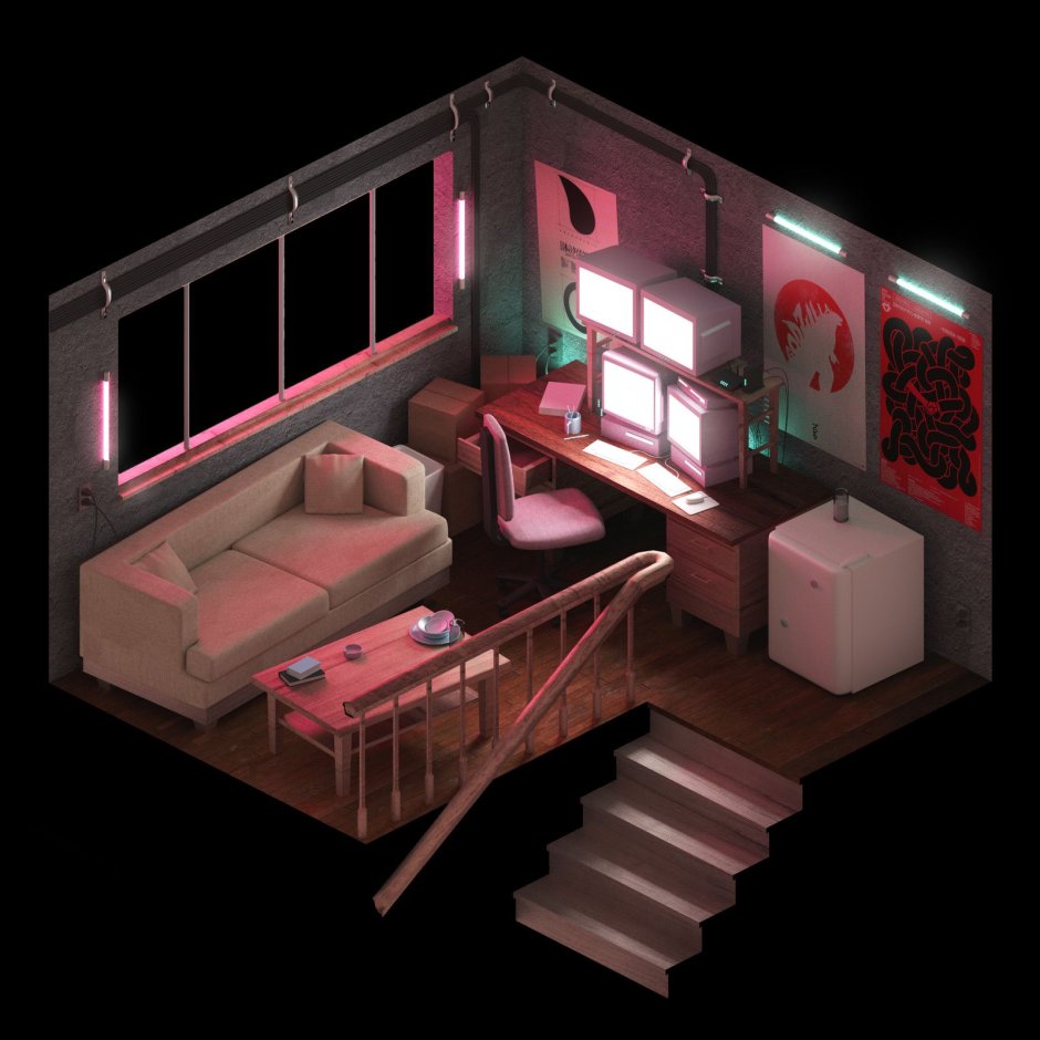 Комната isometric 3d