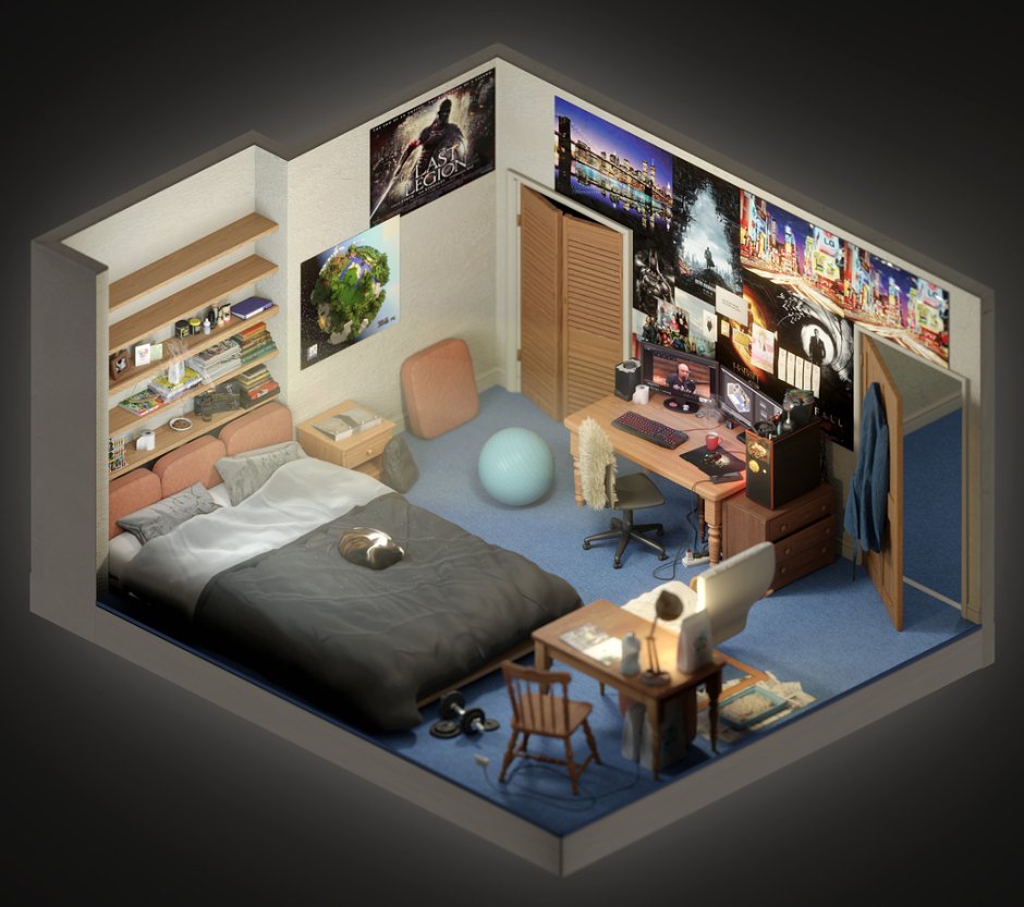 Геймерские комнаты 3d