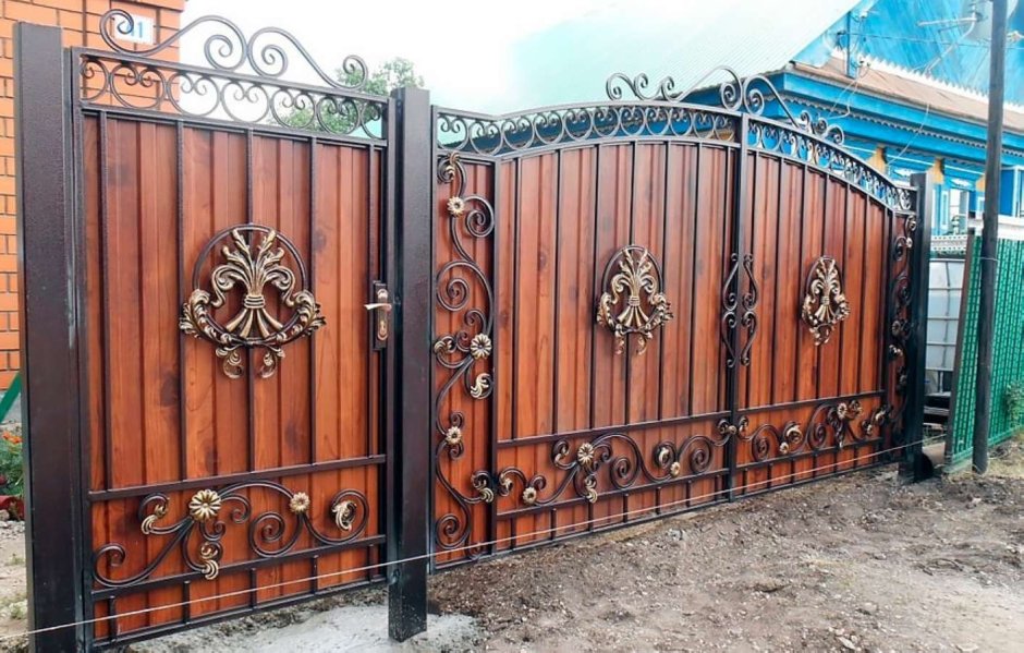 Ворота из деревянных реек