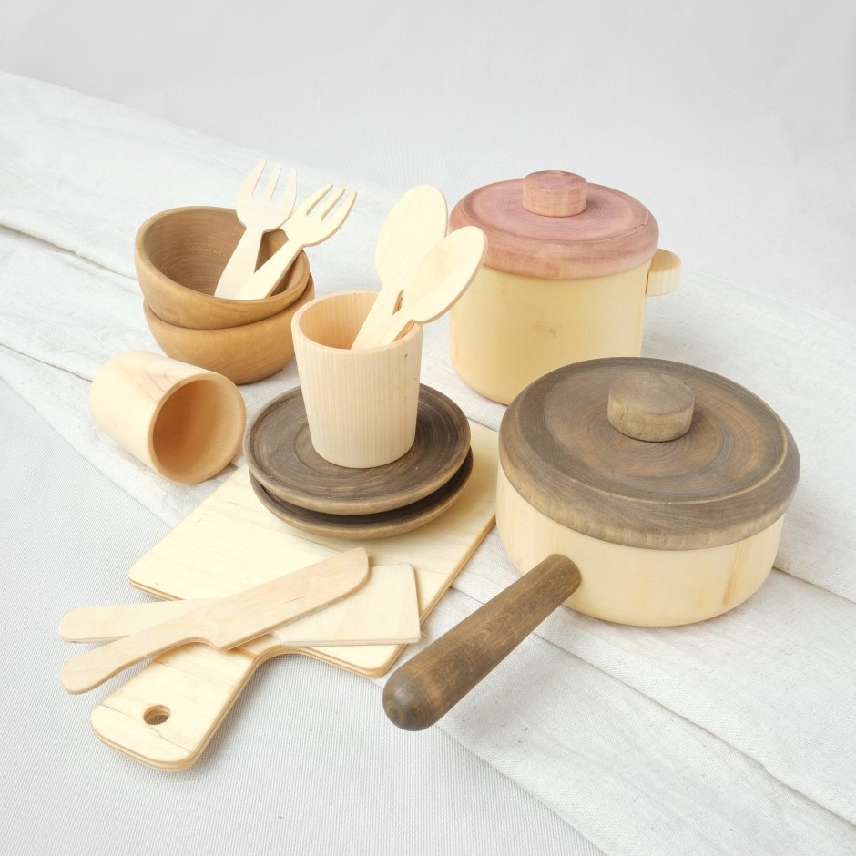 Кукольная деревянная посуда