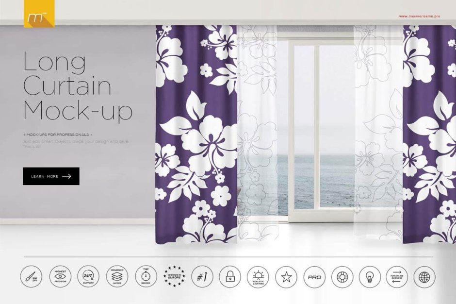 Curtain on the package Mockup