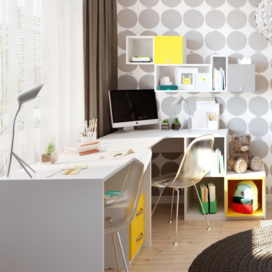 Письменный стол для двух школьников