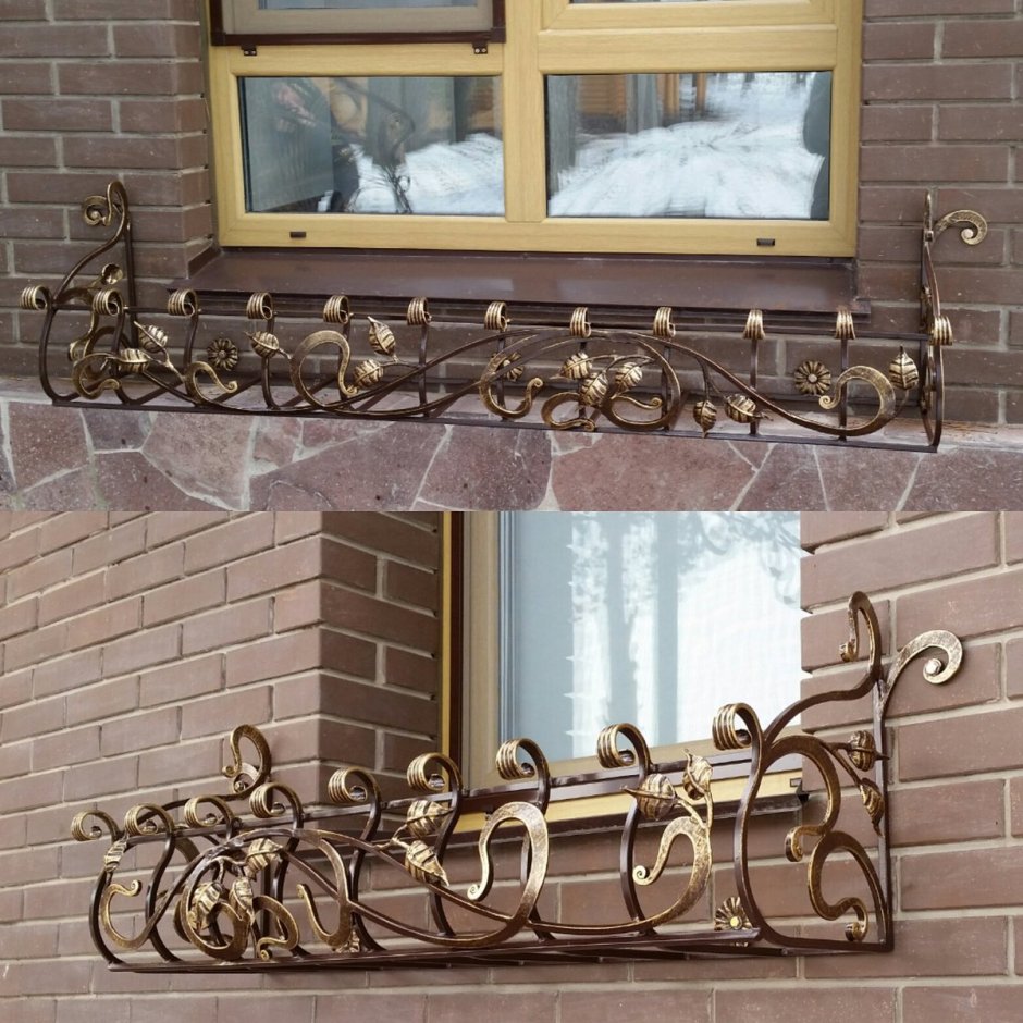 Кованый цветочник на окно