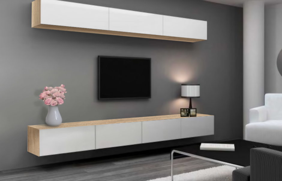 Стенка Модерн - эффект 3d - комплект с led 16к