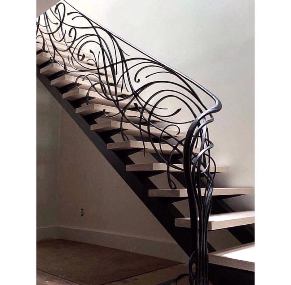 Кованые перила на лестницу в стиле Модерн