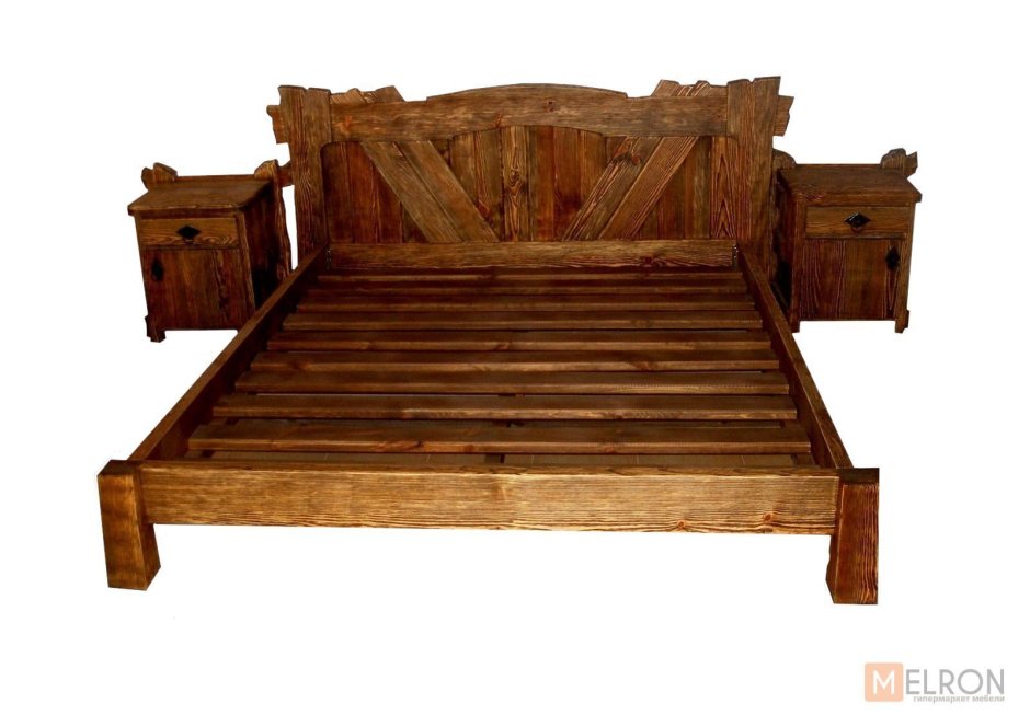 Кровать брашированное дерево.