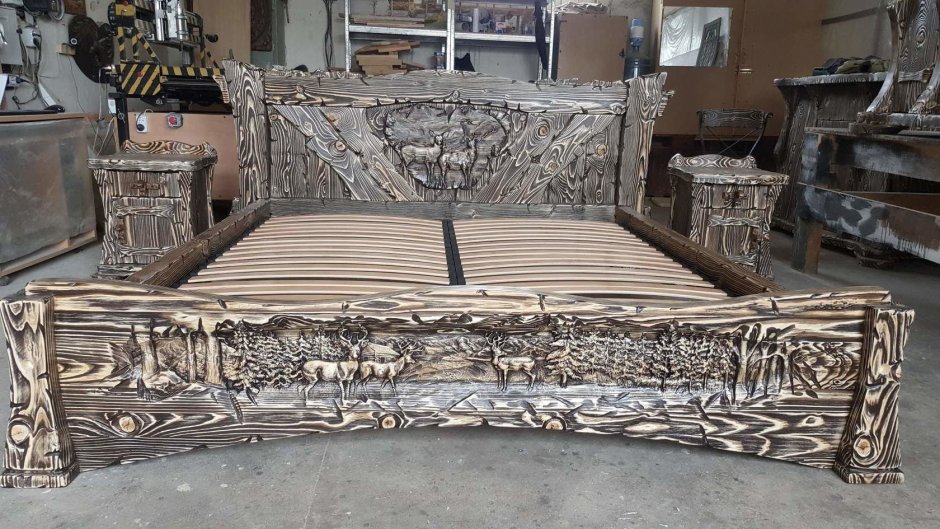 Мебель для спальни из массива дерева под старину