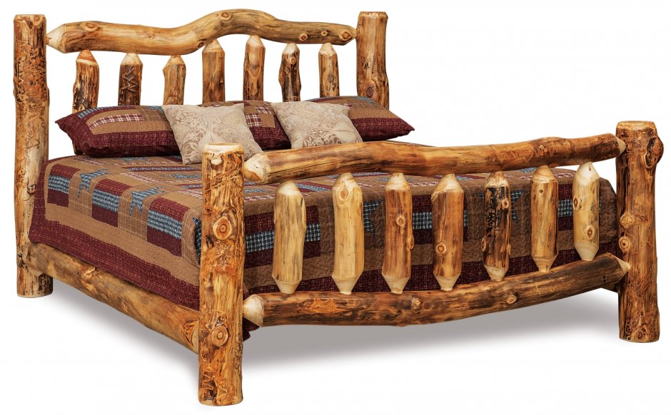 Кровать резная из дерева под старину