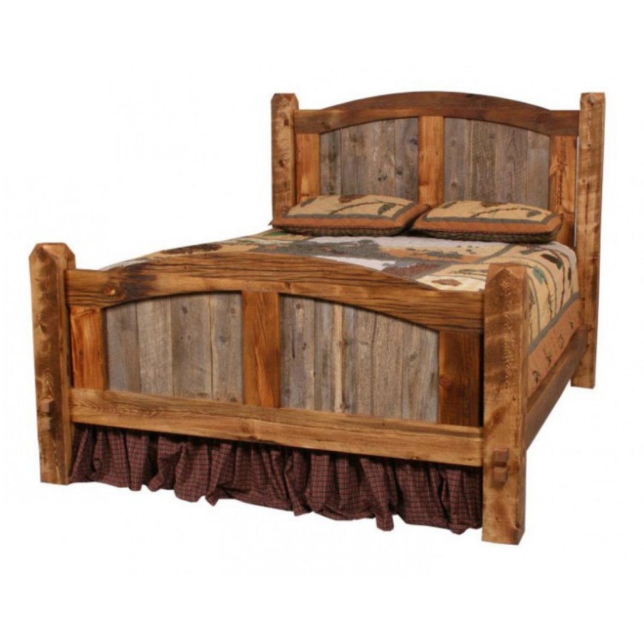 Кровать из дерева с ветками