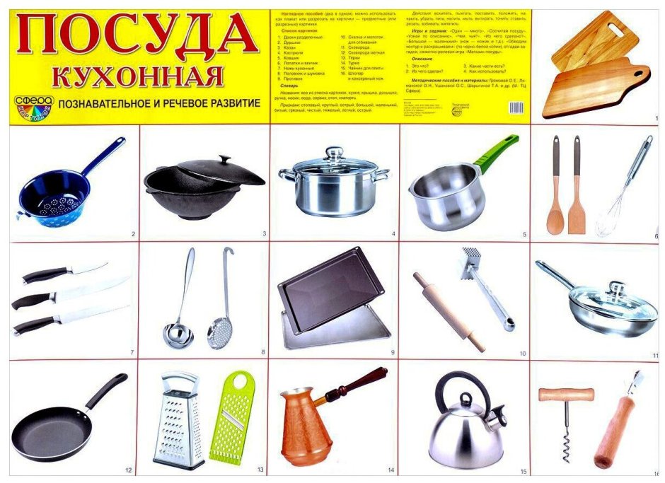 Предметы кухонной утвари для детей
