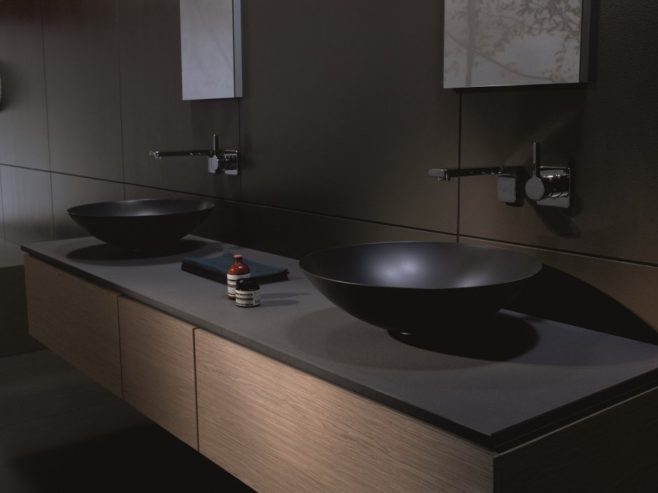 Встраиваемая раковина uperwood Foster Quartz 70 черная матовая, уголь