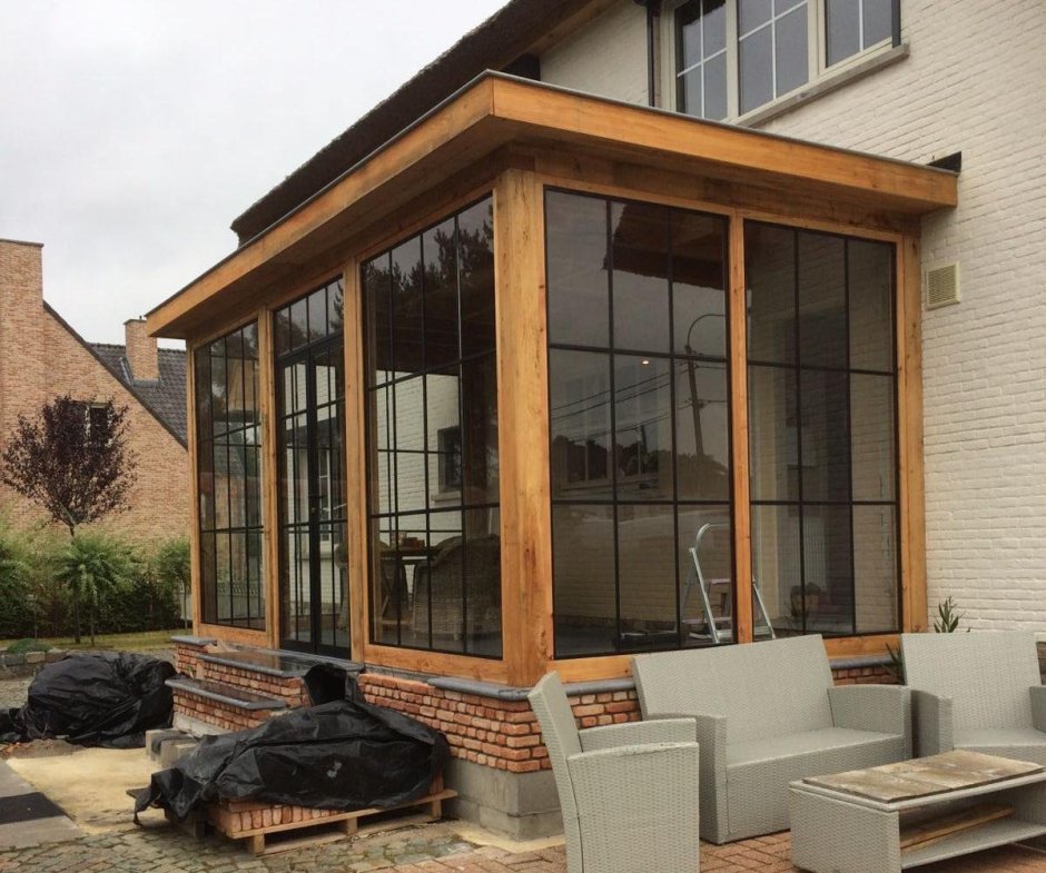 Стеклянная веранда к дому