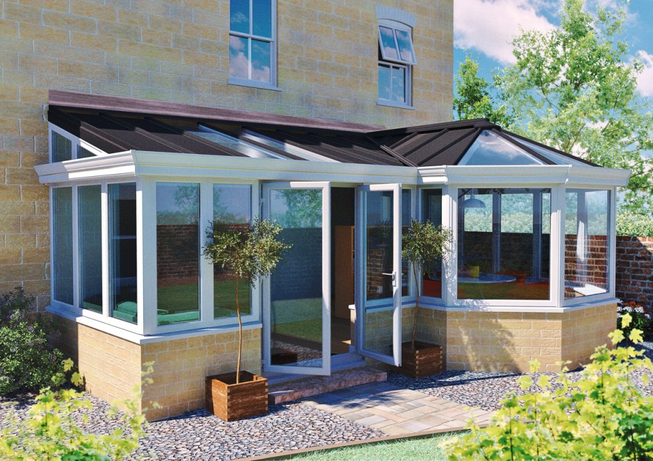 Веранда кирпичная застекление