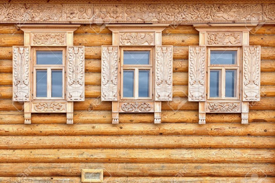 Коми изба наличники