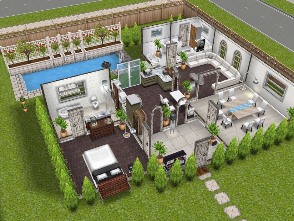 Красивый дом SIMS FREEPLAY